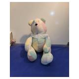 Patchwork Teddy Bear with Lace Collar