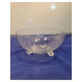 Etched Glass Footed Dessert Bowls
