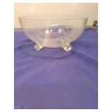 Etched Glass Footed Dessert Bowls
