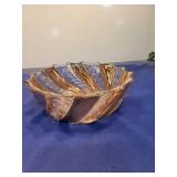 Gold Trimmed Crystal Shell Bowl