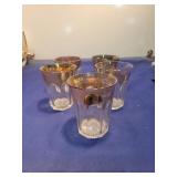 Silver Rimmed Faceted Glass  Glasses Set