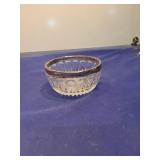 Cut Glass Bowl with Silver Rim