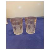 Pressed Glass Tumblers with Teardrop Pattern