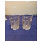 Pressed Glass Tumblers with Heart Pattern