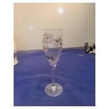 Hand Painted Floral Wine Glass