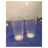 Clear Glass Tumblers with Ribbed Design