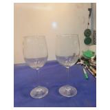 Large Crystal Wine Glasses Set of 2