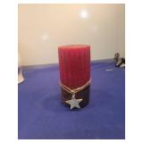Red Pillar Candle with Star Charm