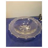 Clear Glass Serving Plate with Floral Design