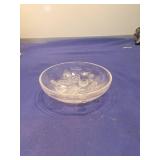 Glass Butter Pat Dish with Strawberry Design