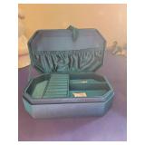 Decorative Teal Jewelry Box with Tassel