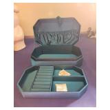 Decorative Teal Jewelry Box with Tassel
