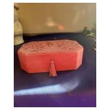 Pink Velvet Jewelry Box with Tassel