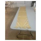 Cream Silk Table Runner with Fringe