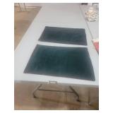 Green Velvet Table Placemats with Red Trim set of 4
