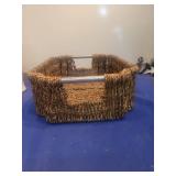 Seagrass Storage Basket with Metal Handles