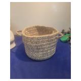 Handwoven Jute Storage Basket with Handles