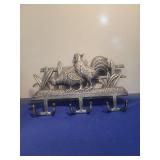 Rod iron Rooster Wall Hook Rack