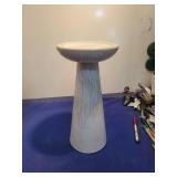 Textured White Ceramic Pillar Candle Holder