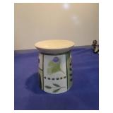 Decorative Ceramic Oil Warmer with Green Leaf Design