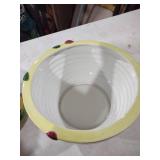 Decorative Fruit Bowl with Lemons and Floral Design