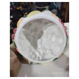 Decorative Fruit Bowl with Lemons and Floral Design