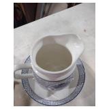 Blue and White Fruit Pattern Porcelain bowl and pitcher Set