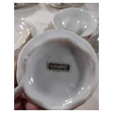 Fine Japanese Rose Pattern Tea Cups and Saucers Set