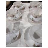 Porcelain Tea Cup Set with Rose Pattern