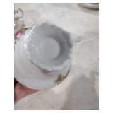 Japanese Porcelain Rose Tea Cups and Saucers Set