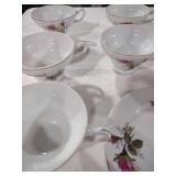 Made in Japan Rose Pattern Tea Cups Set
