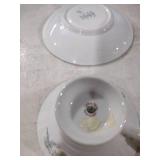 Rose Pattern Porcelain Tea Cup and Saucer Set