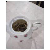 Pink Rose Pattern Porcelain Coffee Pot what missing top