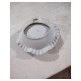 Decorative Rose Pattern Porcelain Dish with Gold Trim