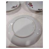 Rose Pattern Porcelain Saucers with Gold Trim