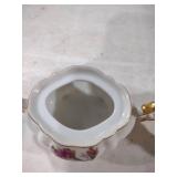 Miniature Porcelain Creamer Set with Pink Rose Design