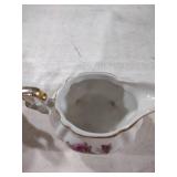 Miniature Porcelain Creamer Set with Pink Rose Design