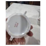 Porcelain Rose Sugar Bowl with Gold Trim