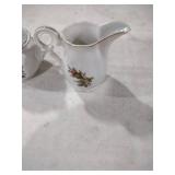 Porcelain Rose Sugar Bowl with Gold Trim