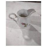 Rose Pattern Porcelain Creamer and Sugar Bowl Set