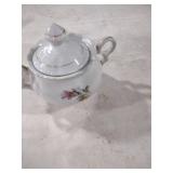 Rose Pattern Porcelain Creamer and Sugar Bowl Set