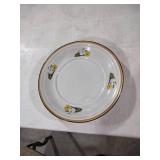White Porcelain Plate with Yellow and White Floral Design