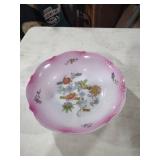 Pink-Rimmed Floral Small Bowl