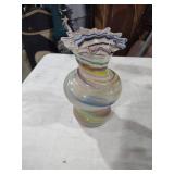 Handcrafted Swirled Art Glass Vase
