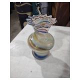 Handcrafted Swirled Art Glass Vase
