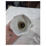 White Porcelain Lamp with Pink Rose Design