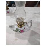 Floral Porcelain Oil Lamp