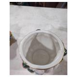 Fitz and Floyd Floral Decorated Glass Vase