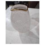 White Porcelain Vase with Gold Trim