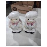 Ceramic Chef Salt and Pepper Shakers